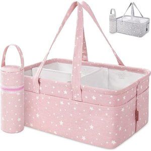 Baby Diaper Caddy Organizer - Baby Shower Basket | Large Nursery Storage Bin